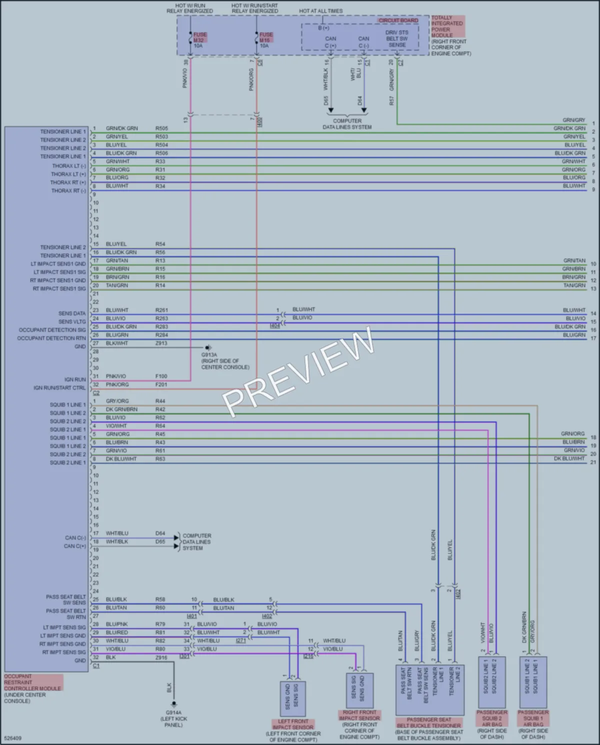 2018 Jeep WranglerJKUnlimited Supplemental Restraints wiring diagram preview