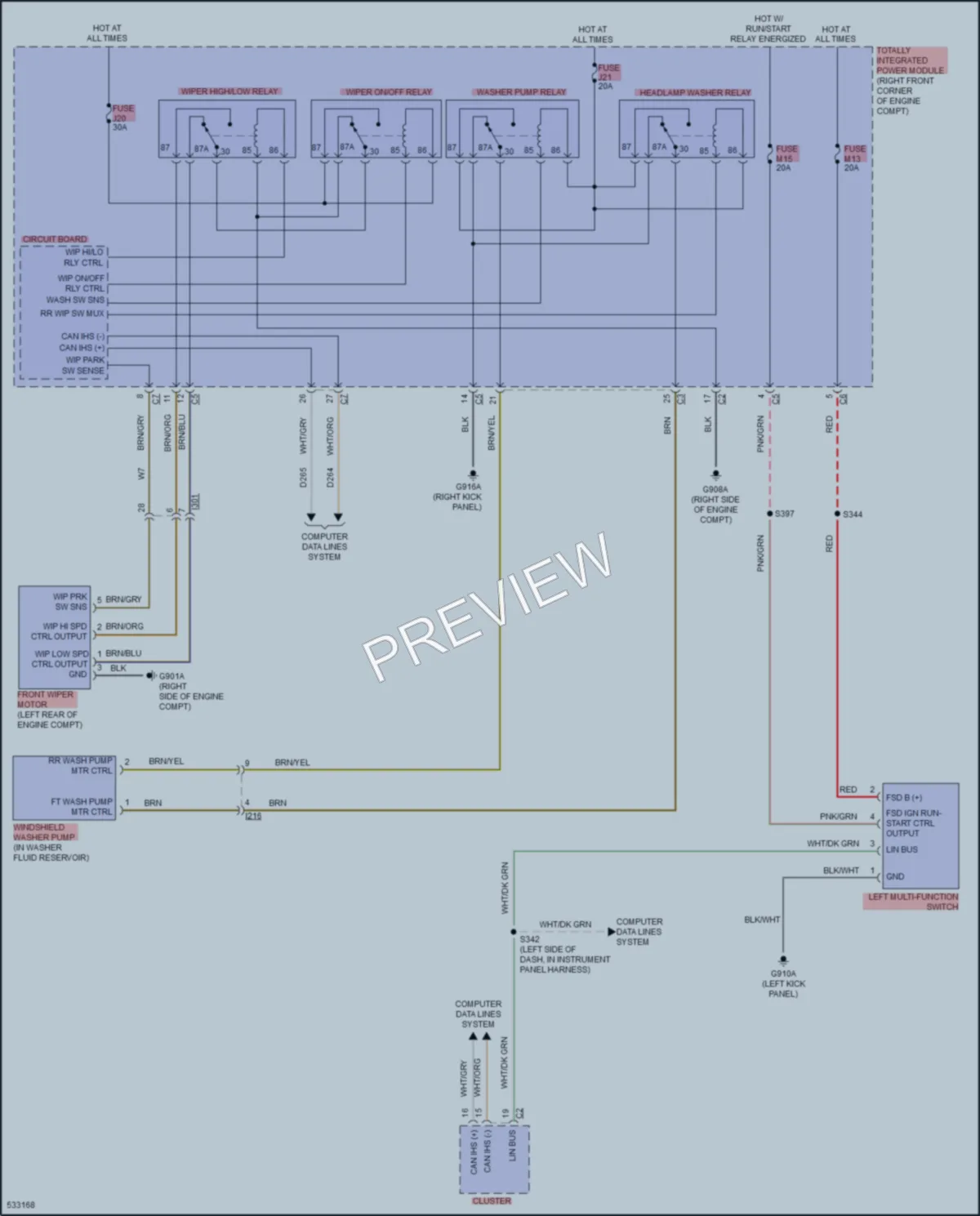 2018 Jeep WranglerUnlimited Wiper Washer wiring diagram preview