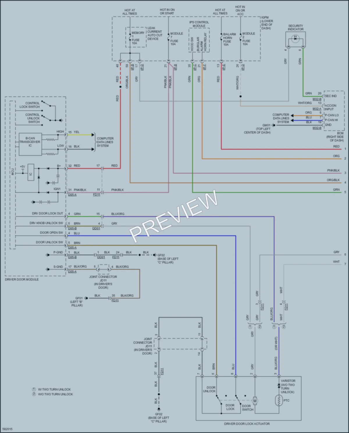 2018 Kia Cadenza Power Door Locks wiring diagram preview