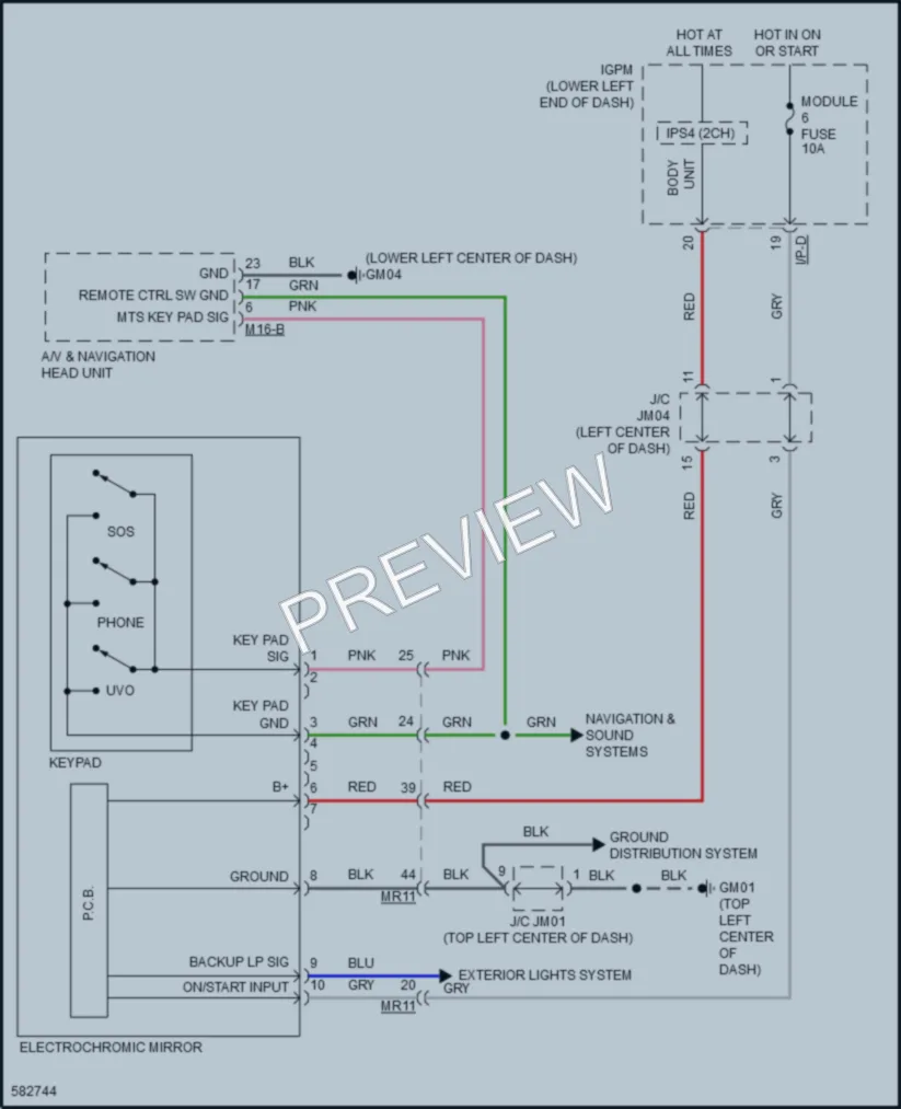 2018 Kia Cadenza Power Mirrors wiring diagram preview