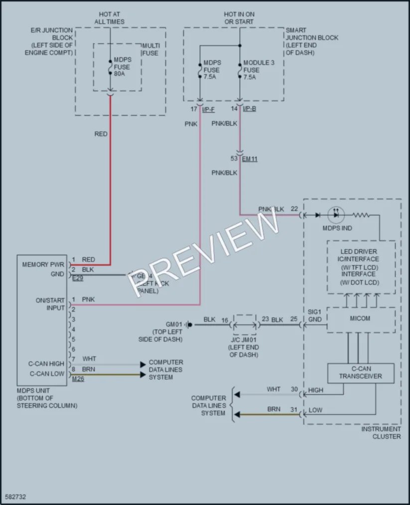 2018 Kia Forte Electronic Power Steering wiring diagram preview