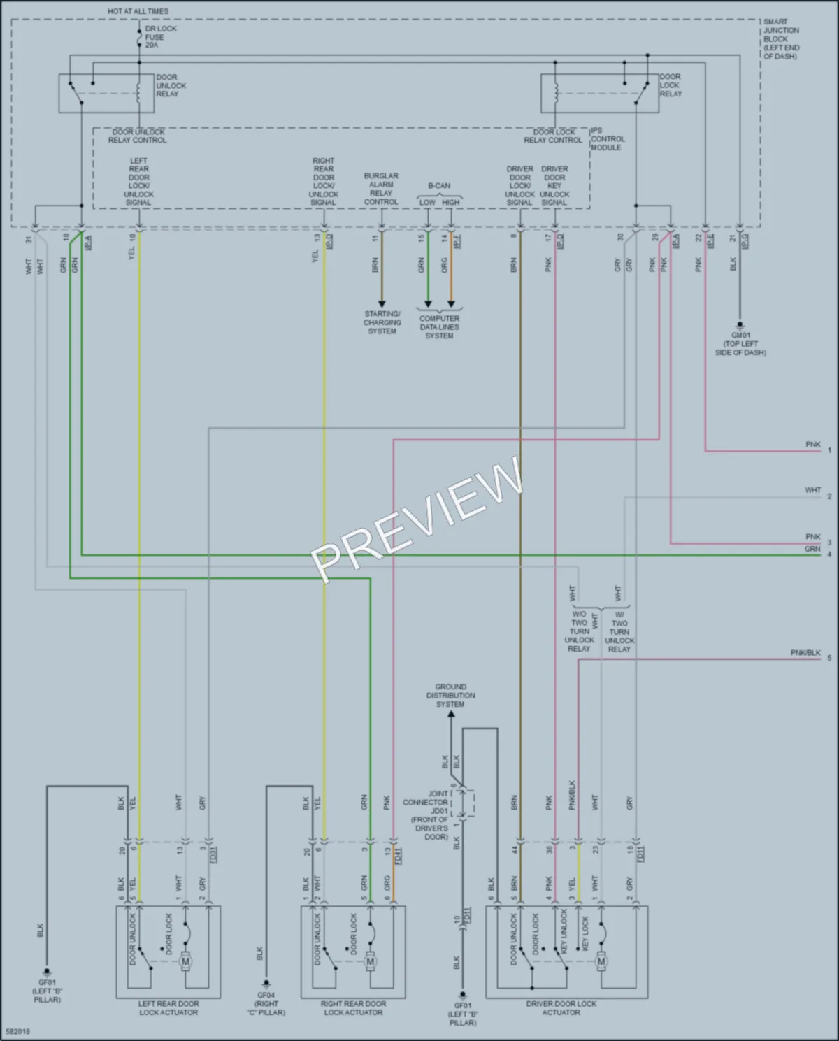 2018 Kia Forte Power Door Locks wiring diagram preview