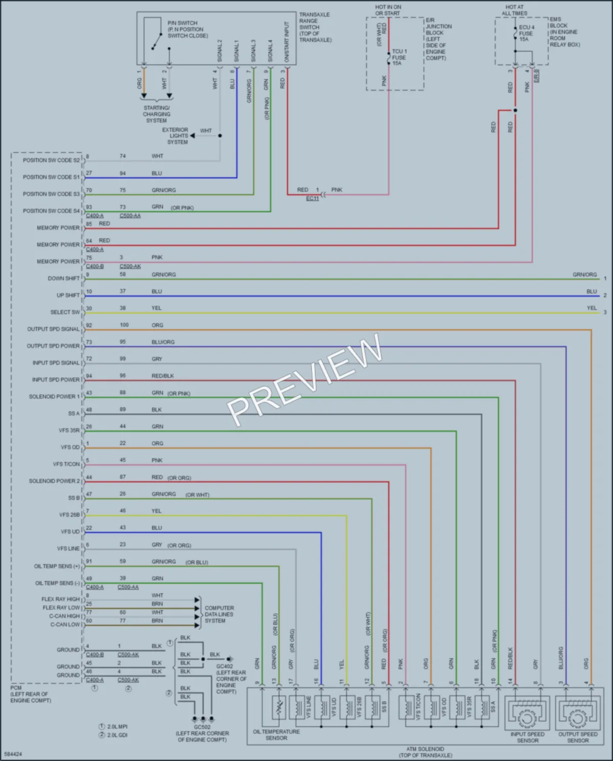 2018 Kia Forte Transmission wiring diagram preview