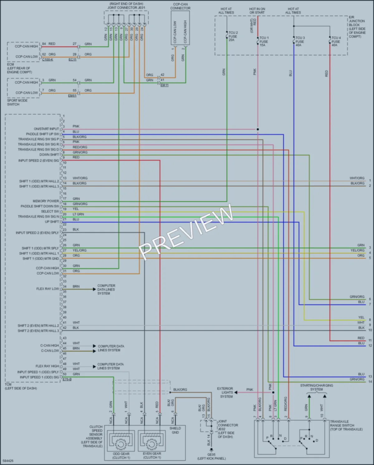 2018 Kia Forte5 Transmission wiring diagram preview