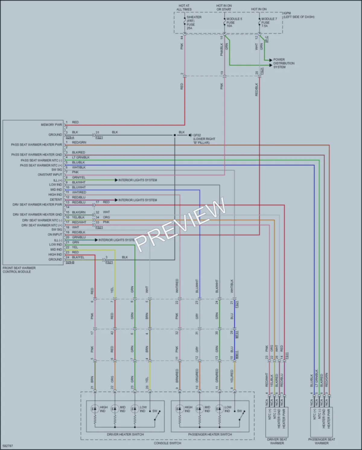 2018 Kia Niro Power Seats wiring diagram preview