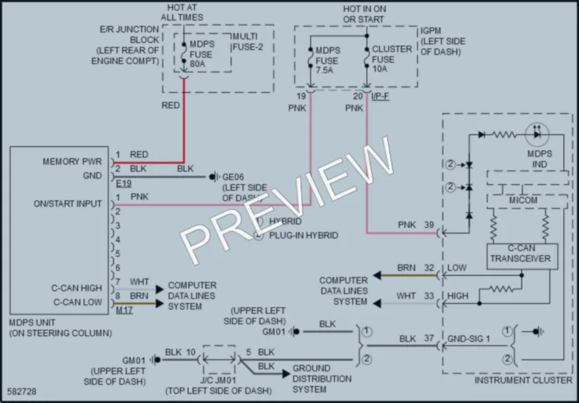 2018 Kia NiroPlugIn Electronic Power Steering wiring diagram preview