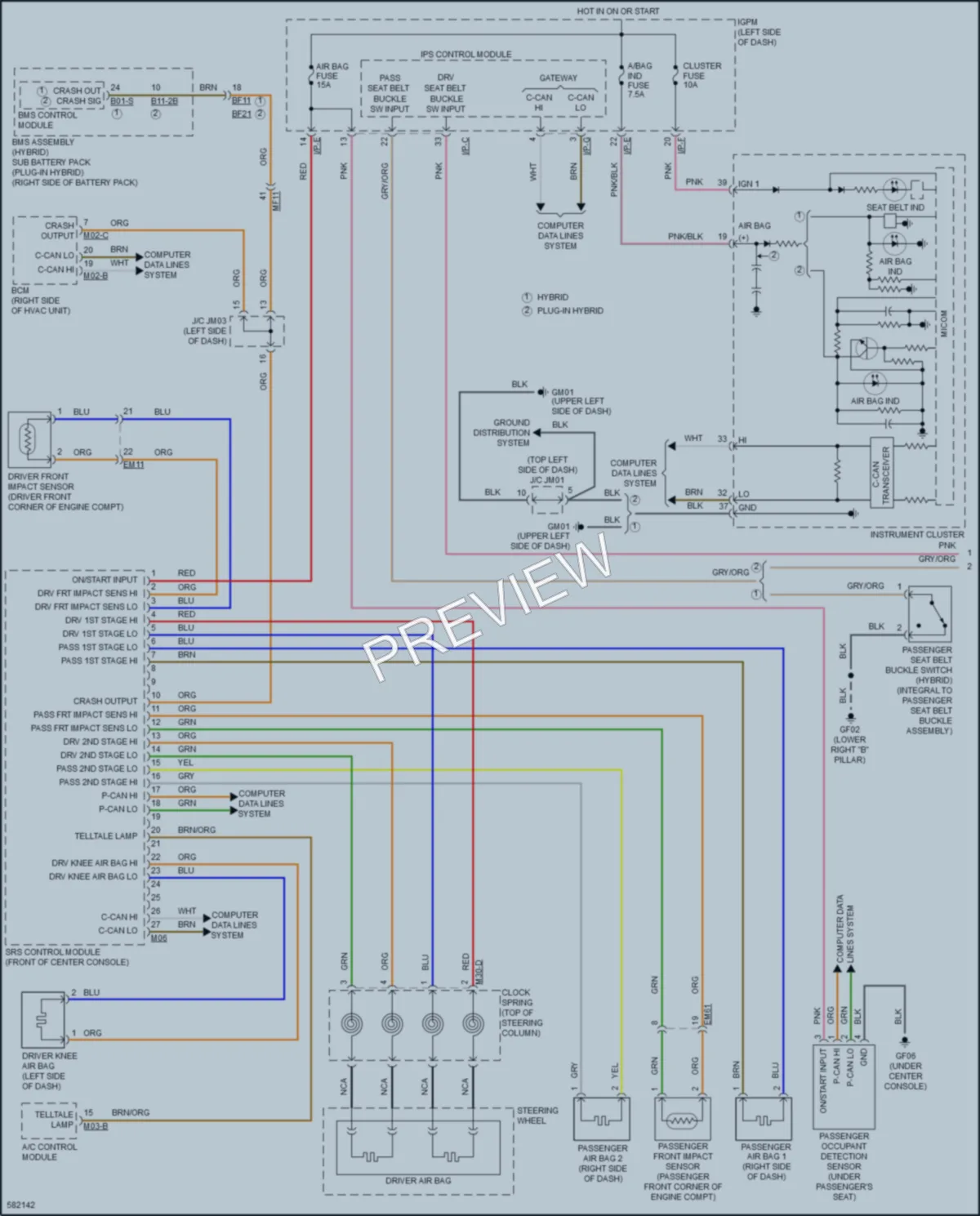 2018 Kia NiroPlugIn Supplemental Restraints wiring diagram preview