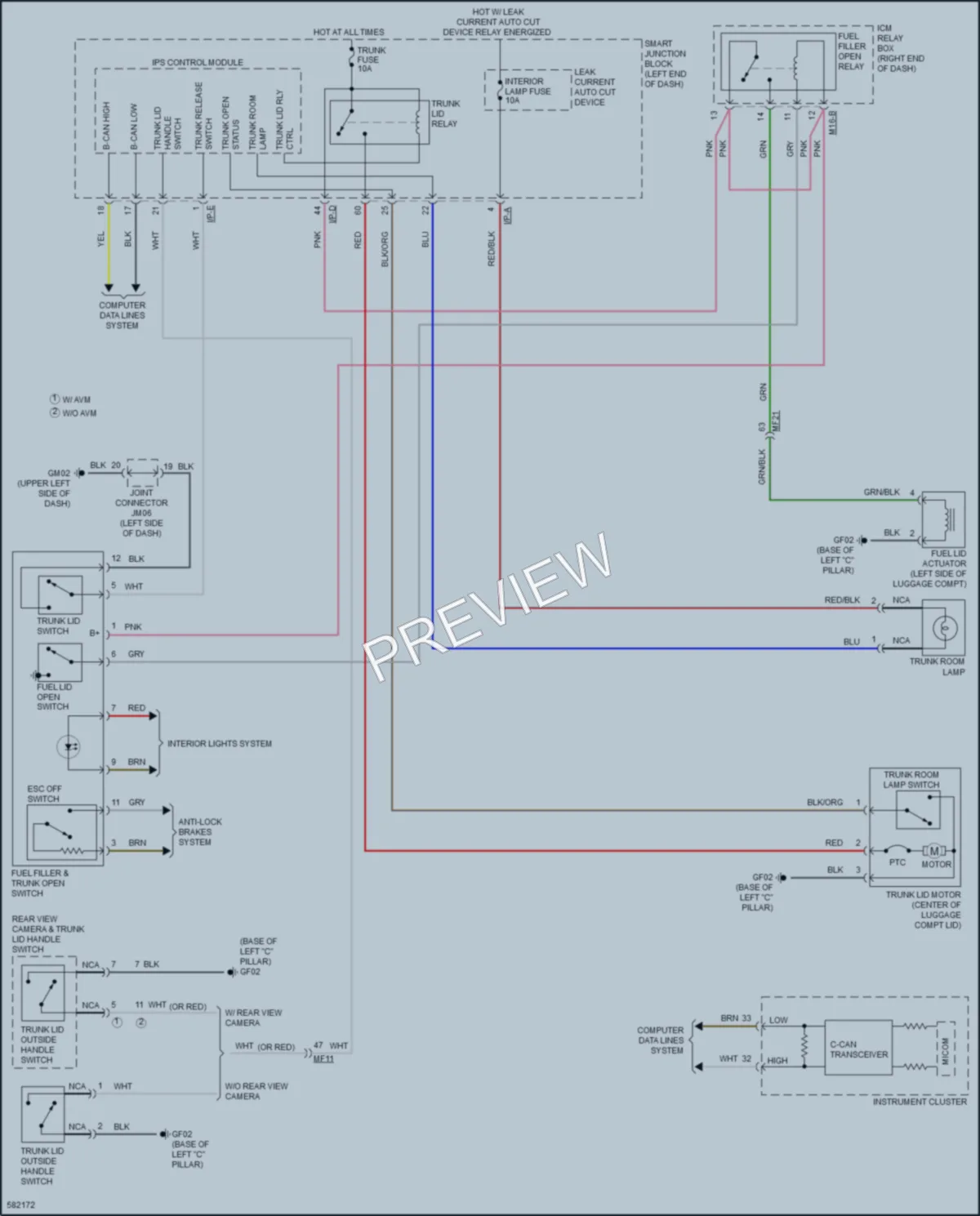 2018 Kia Optima Trunk Tailgate Fuel Door wiring diagram preview