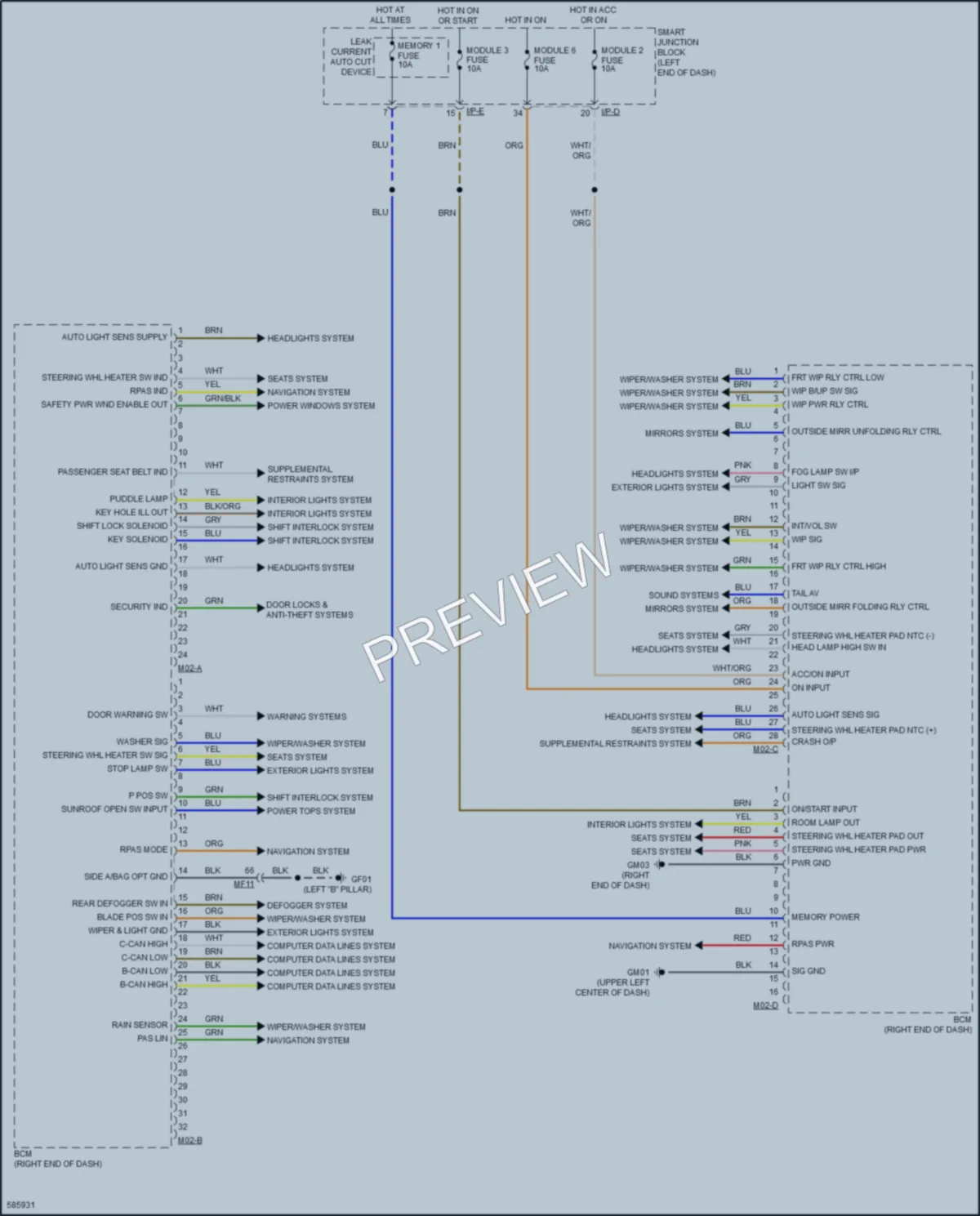 2018 Kia OptimaHybrid Body Control Modules wiring diagram preview