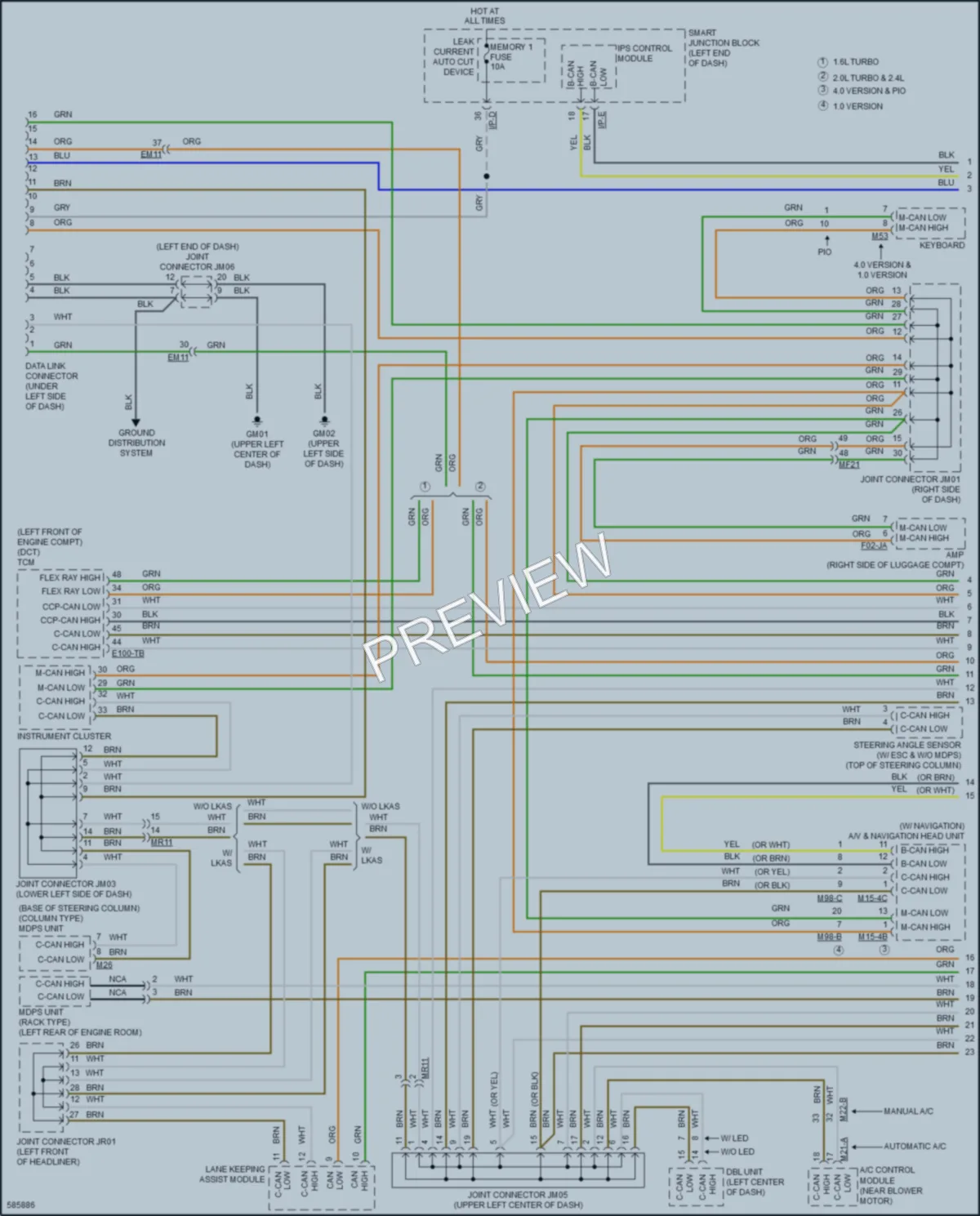 2018 Kia OptimaHybrid Computer Data Lines wiring diagram preview
