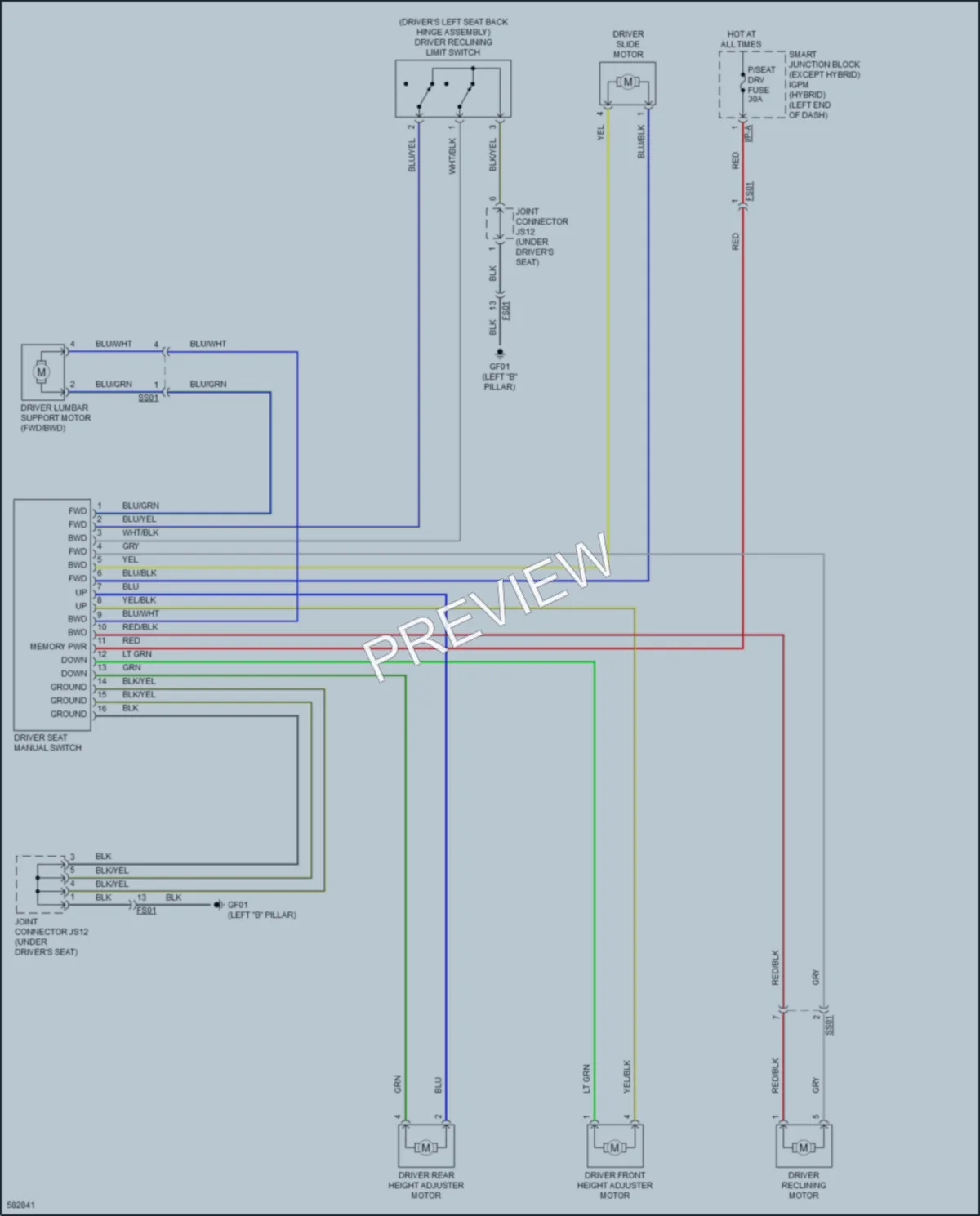 2018 Kia OptimaHybrid Power Seats wiring diagram preview