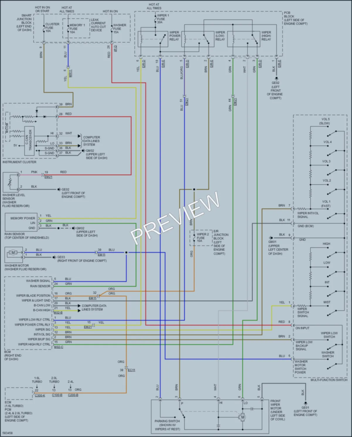 2018 Kia OptimaHybrid Wiper Washer wiring diagram preview