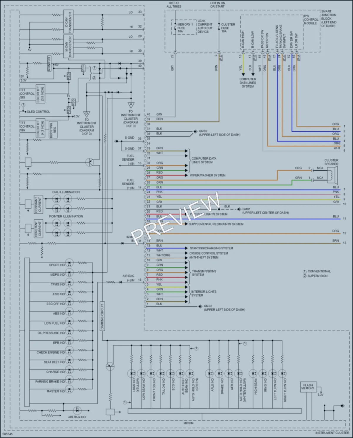 2018 Kia OptimaPlugIn Instrument Cluster wiring diagram preview