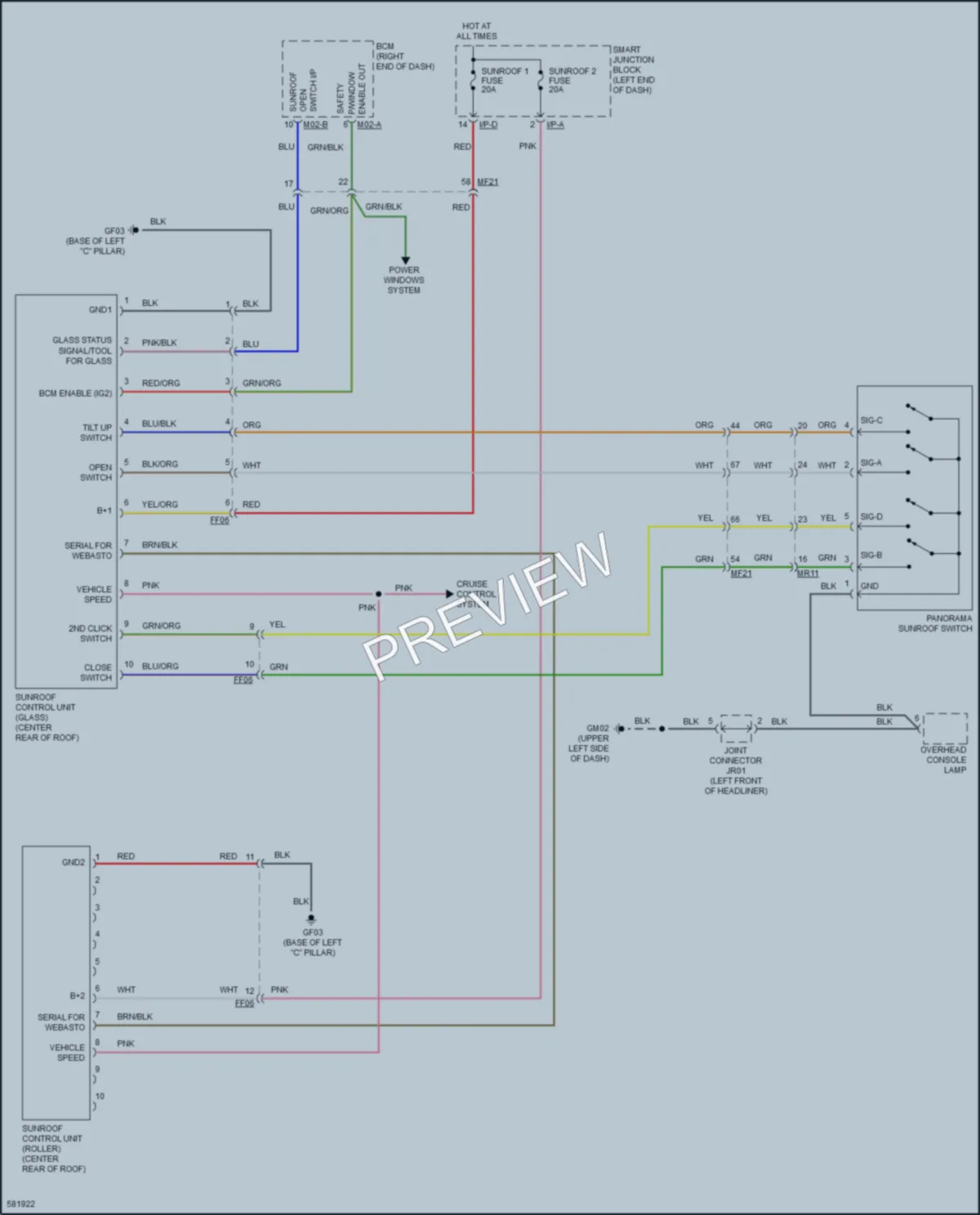 2018 Kia OptimaPlugIn Power Top Sunroof wiring diagram preview