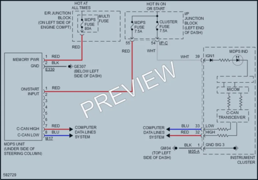2018 Kia Rio Electronic Power Steering wiring diagram preview