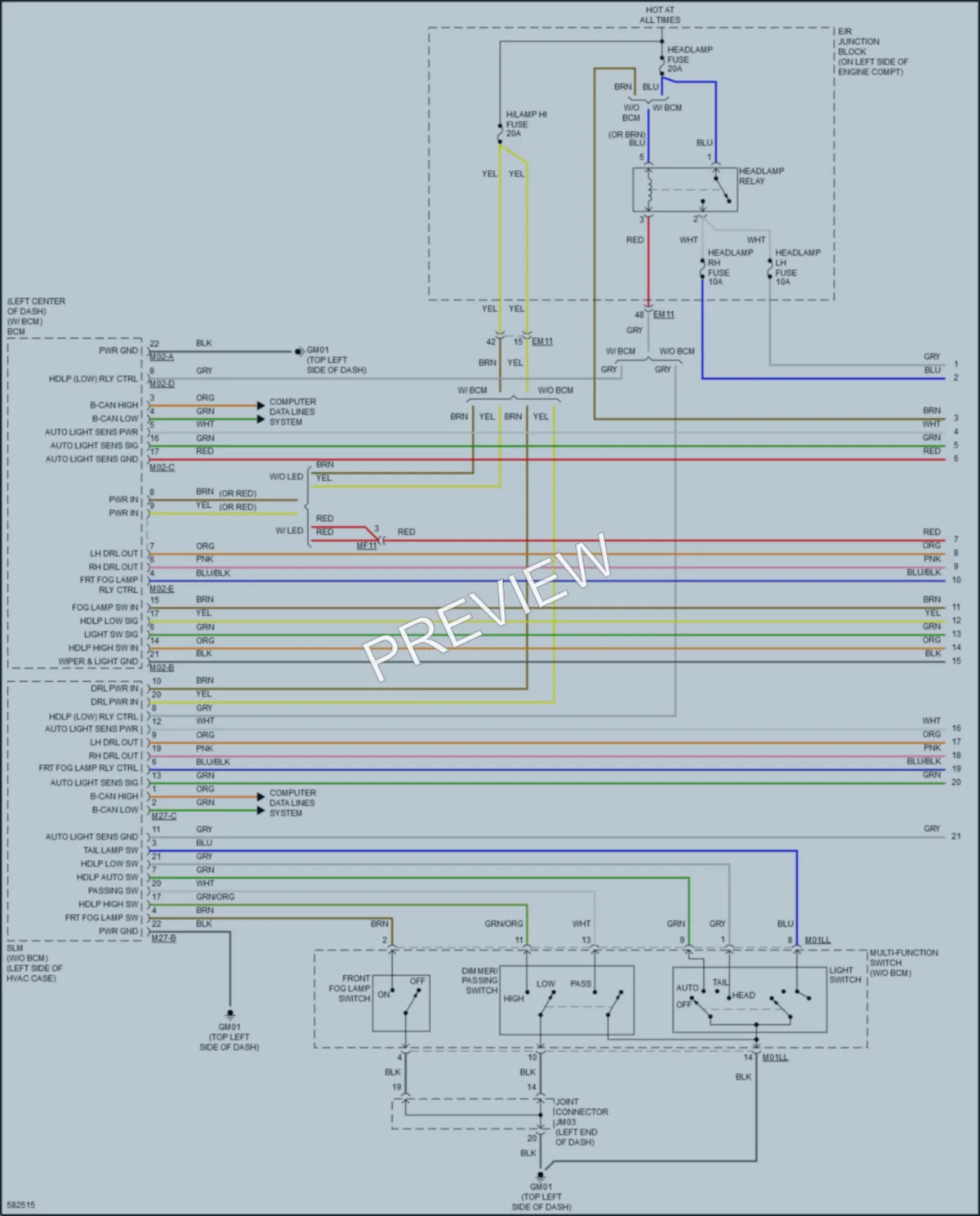 2018 Kia Rio Headlights wiring diagram preview