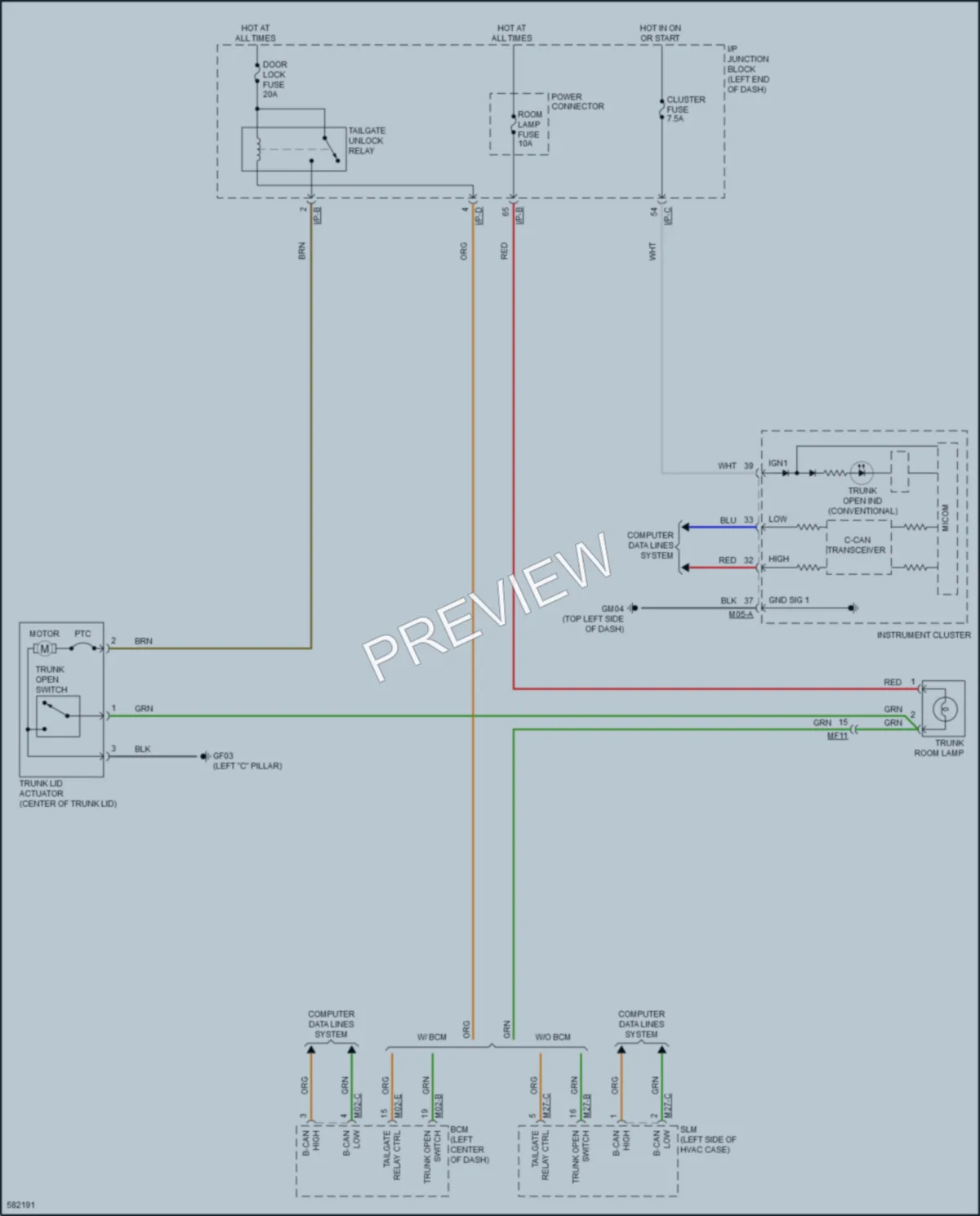 2018 Kia Rio Trunk Tailgate Fuel Door wiring diagram preview