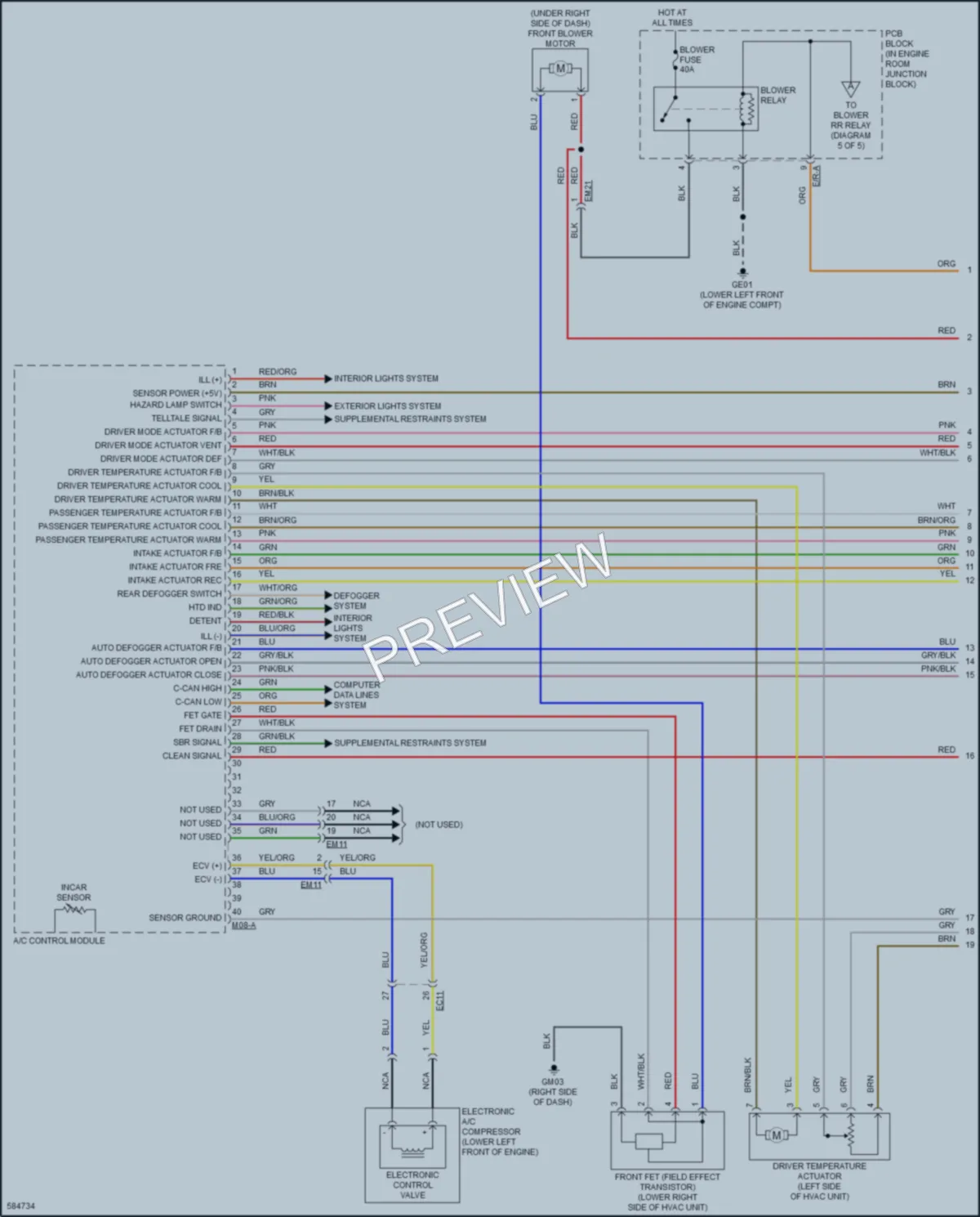 2018 Kia Sedona Air Conditioning wiring diagram preview