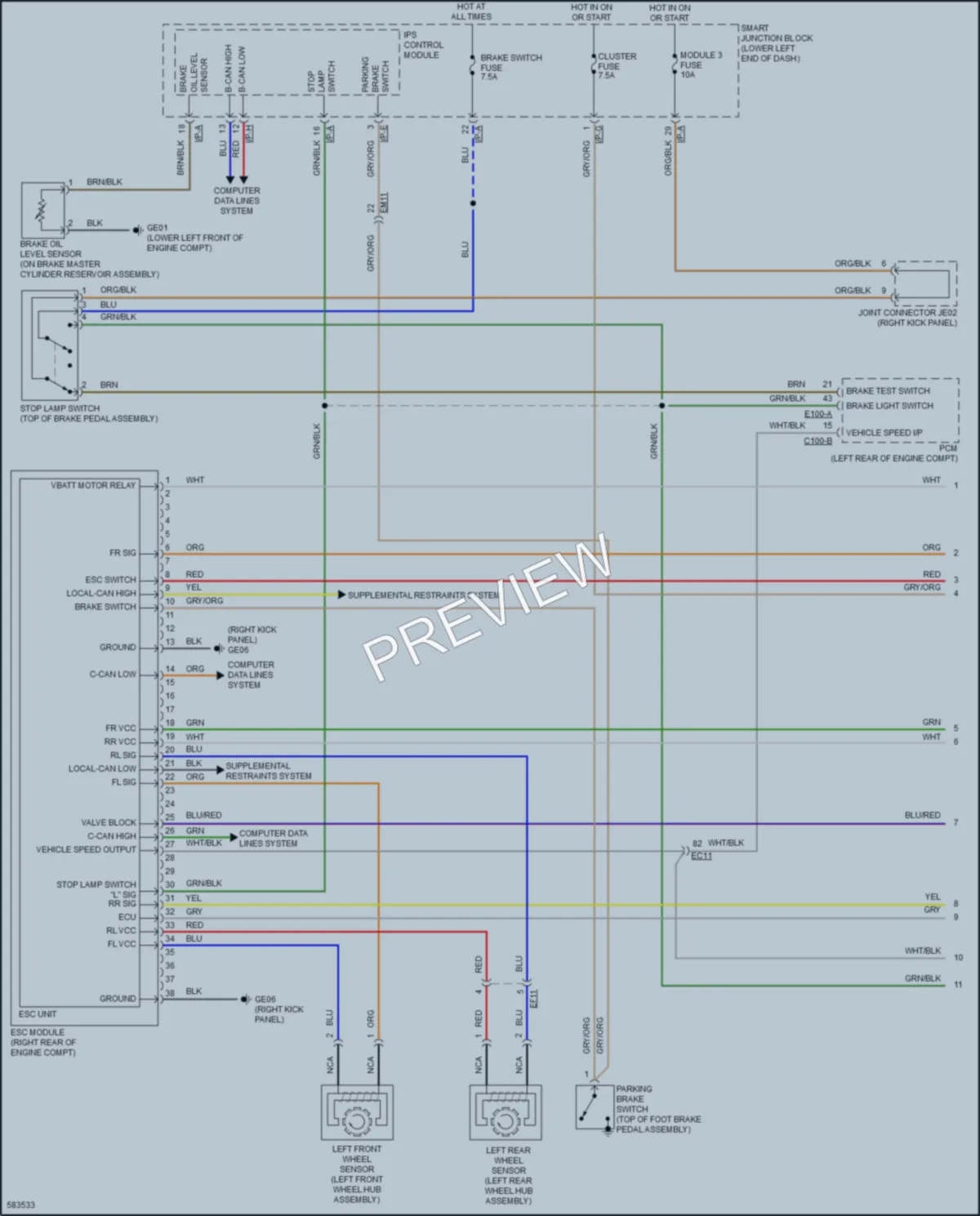 2018 Kia Sedona Anti Lock Brakes wiring diagram preview