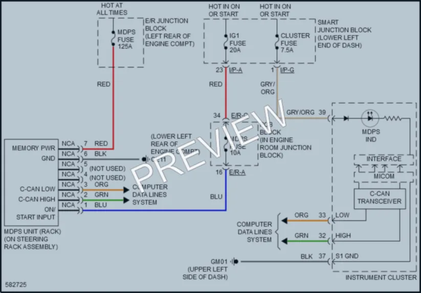 2018 Kia Sedona Electronic Power Steering wiring diagram preview