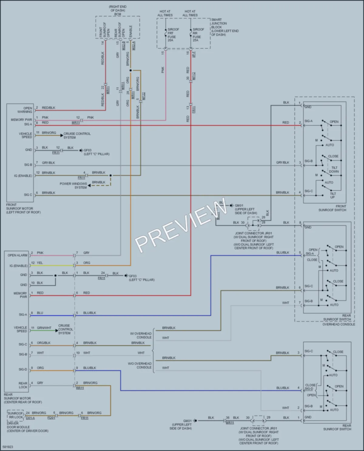 2018 Kia Sedona Power Top Sunroof wiring diagram preview