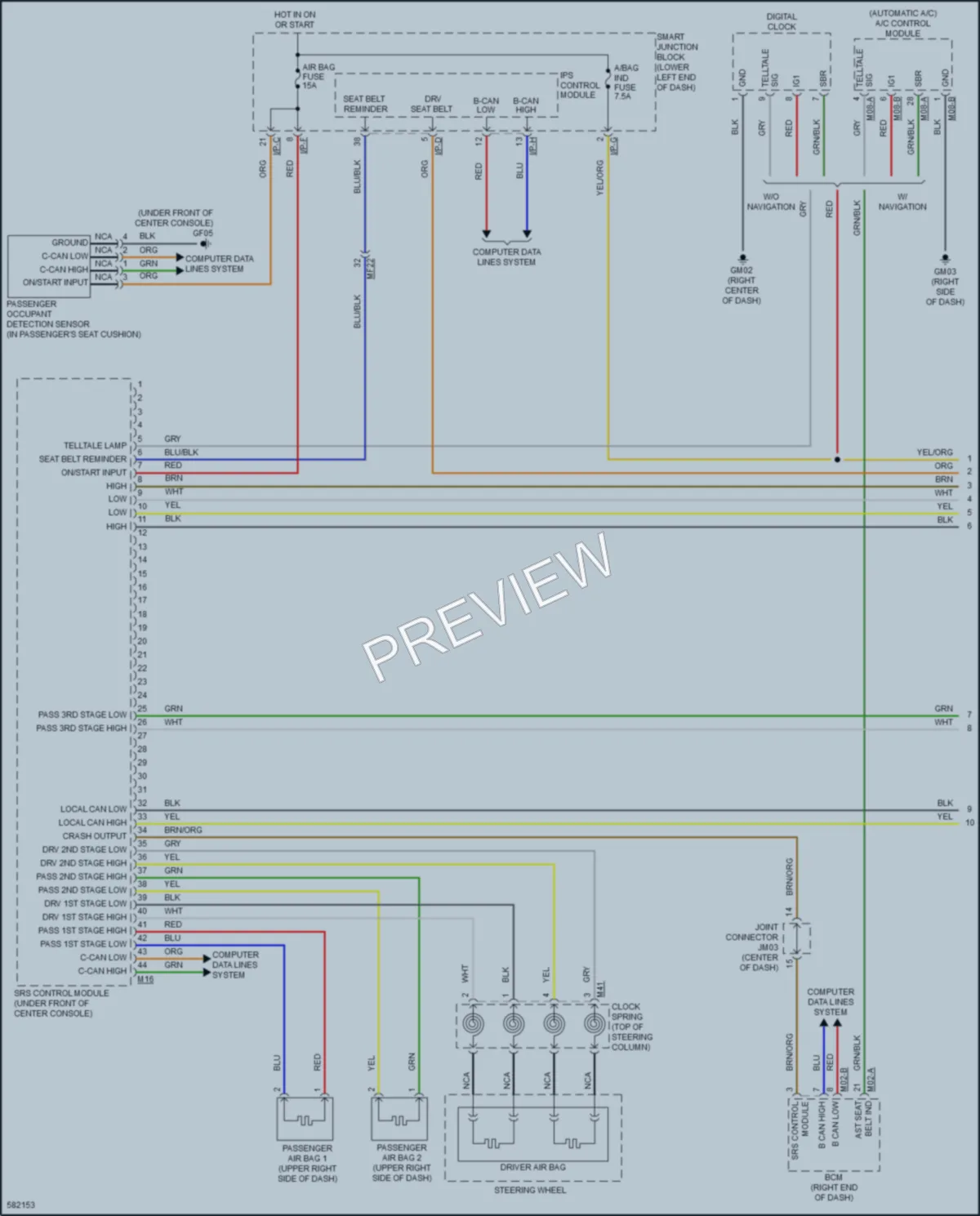 2018 Kia Sedona Supplemental Restraints wiring diagram preview