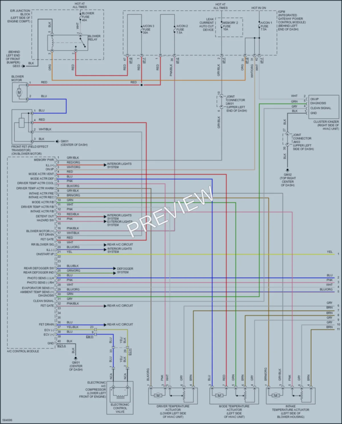 2018 Kia Sorento Air Conditioning wiring diagram preview