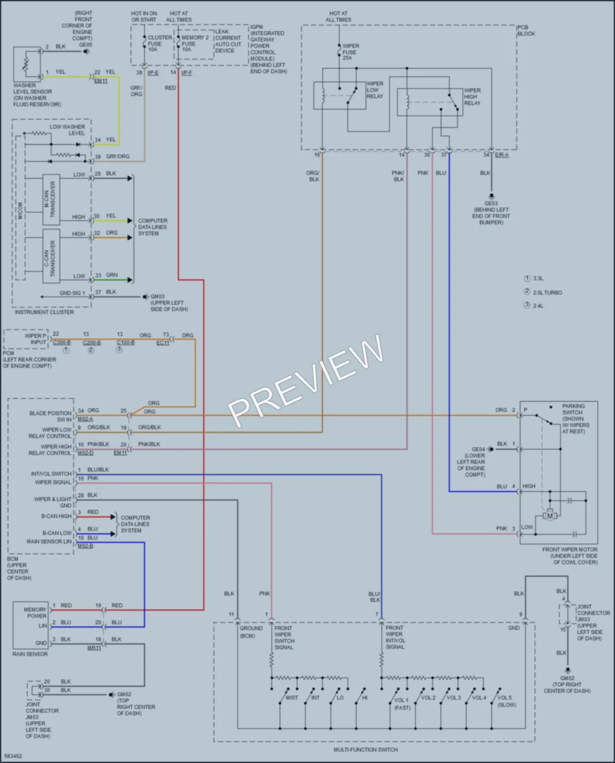 2018 Kia Sorento Wiper Washer wiring diagram preview