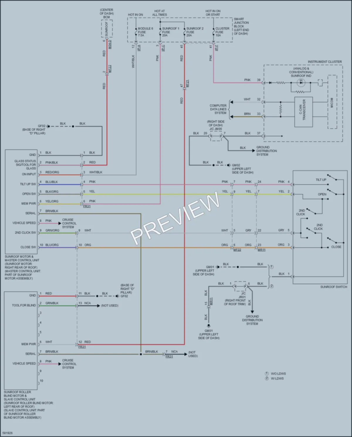 2018 Kia Soul Power Top Sunroof wiring diagram preview