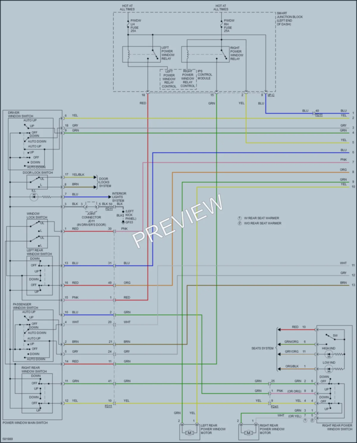 2018 Kia Soul Power Windows wiring diagram preview