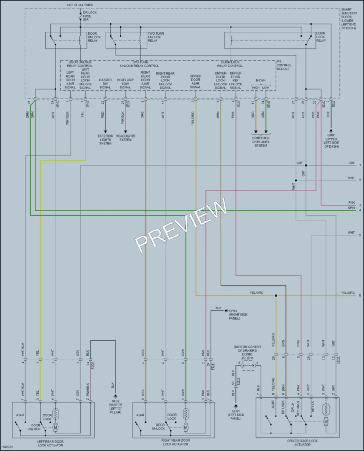 2018 Kia SoulEV Power Door Locks wiring diagram preview