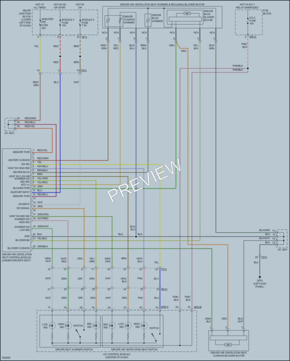 2018 Kia SoulEV Power Seats wiring diagram preview