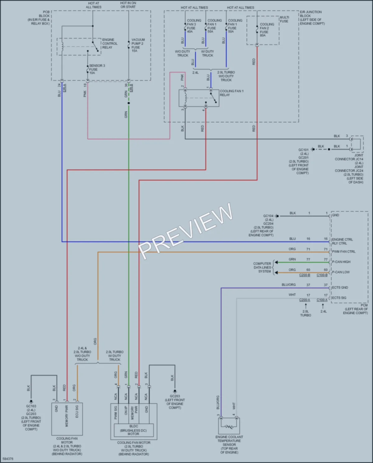 2018 Kia Sportage Cooling Fan wiring diagram preview