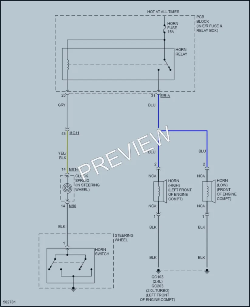 2018 Kia Sportage Horn wiring diagram preview