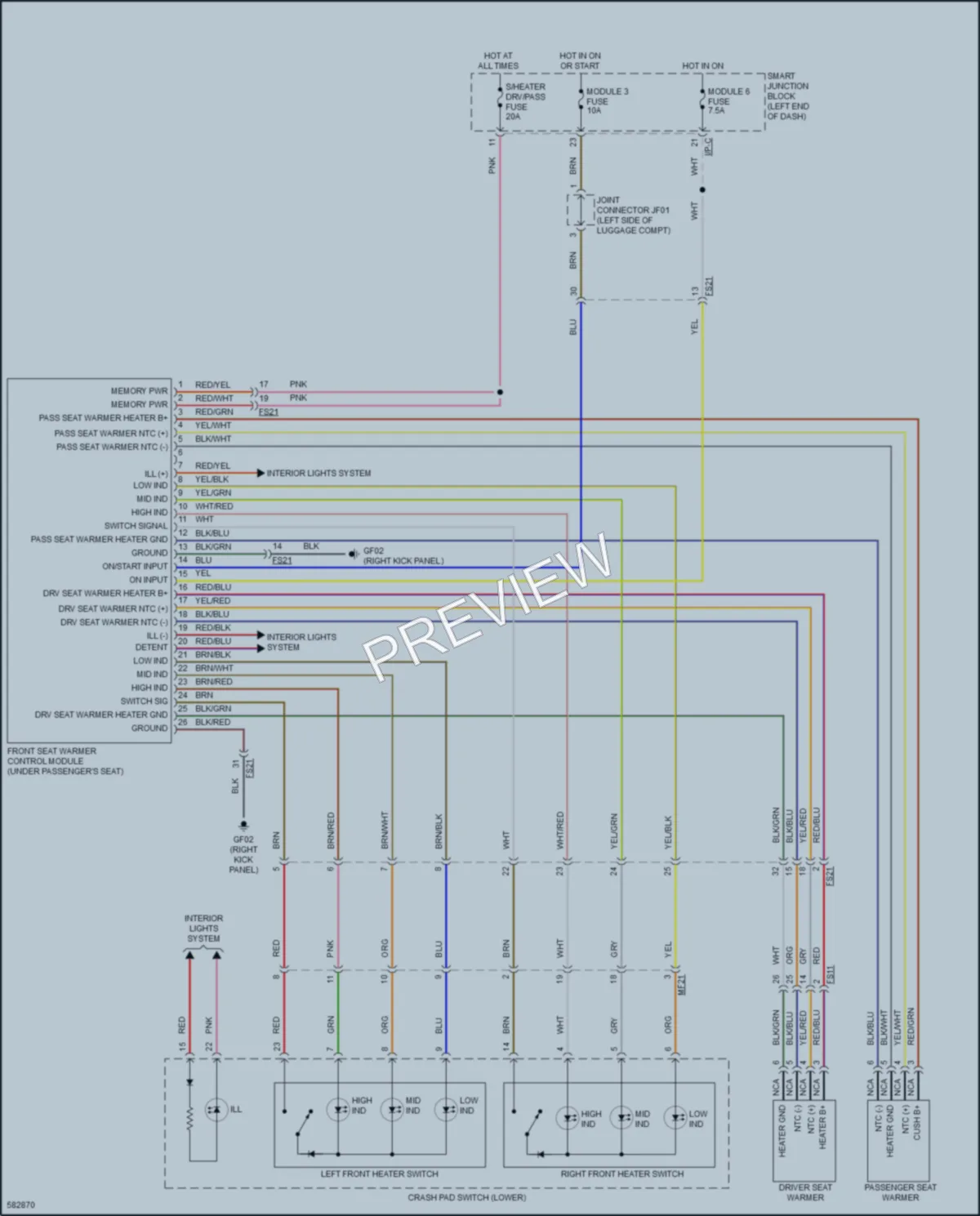 2018 Kia Sportage Power Seats wiring diagram preview