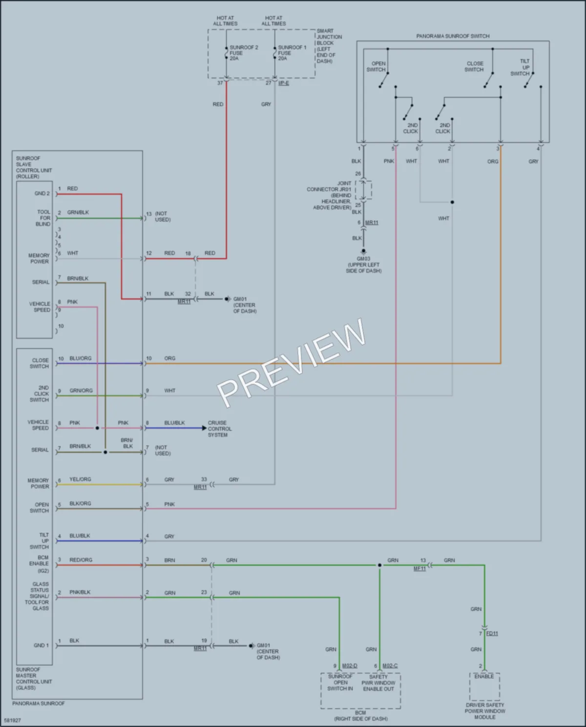 2018 Kia Sportage Power Top Sunroof wiring diagram preview