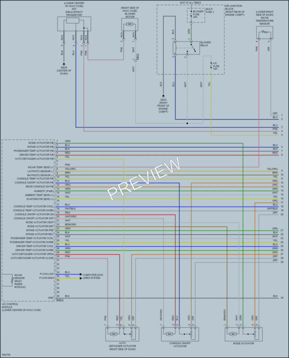 2018 Kia Stinger Air Conditioning wiring diagram preview