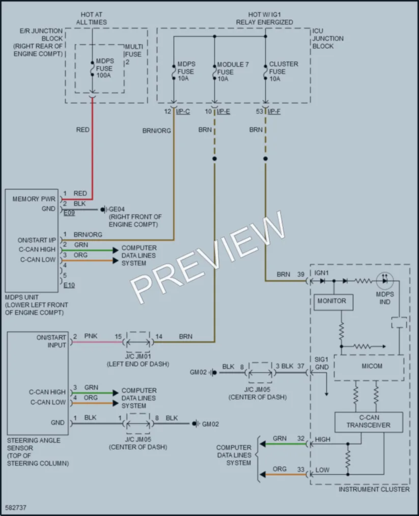 2018 Kia Stinger Electronic Power Steering wiring diagram preview
