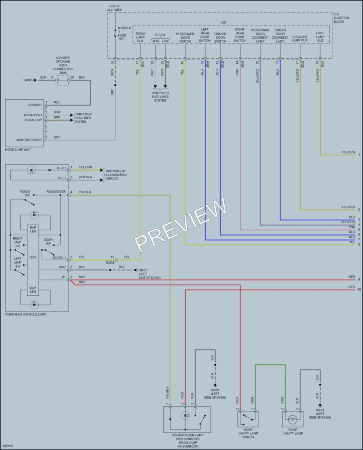 2018 Kia Stinger Interior Lights wiring diagram preview