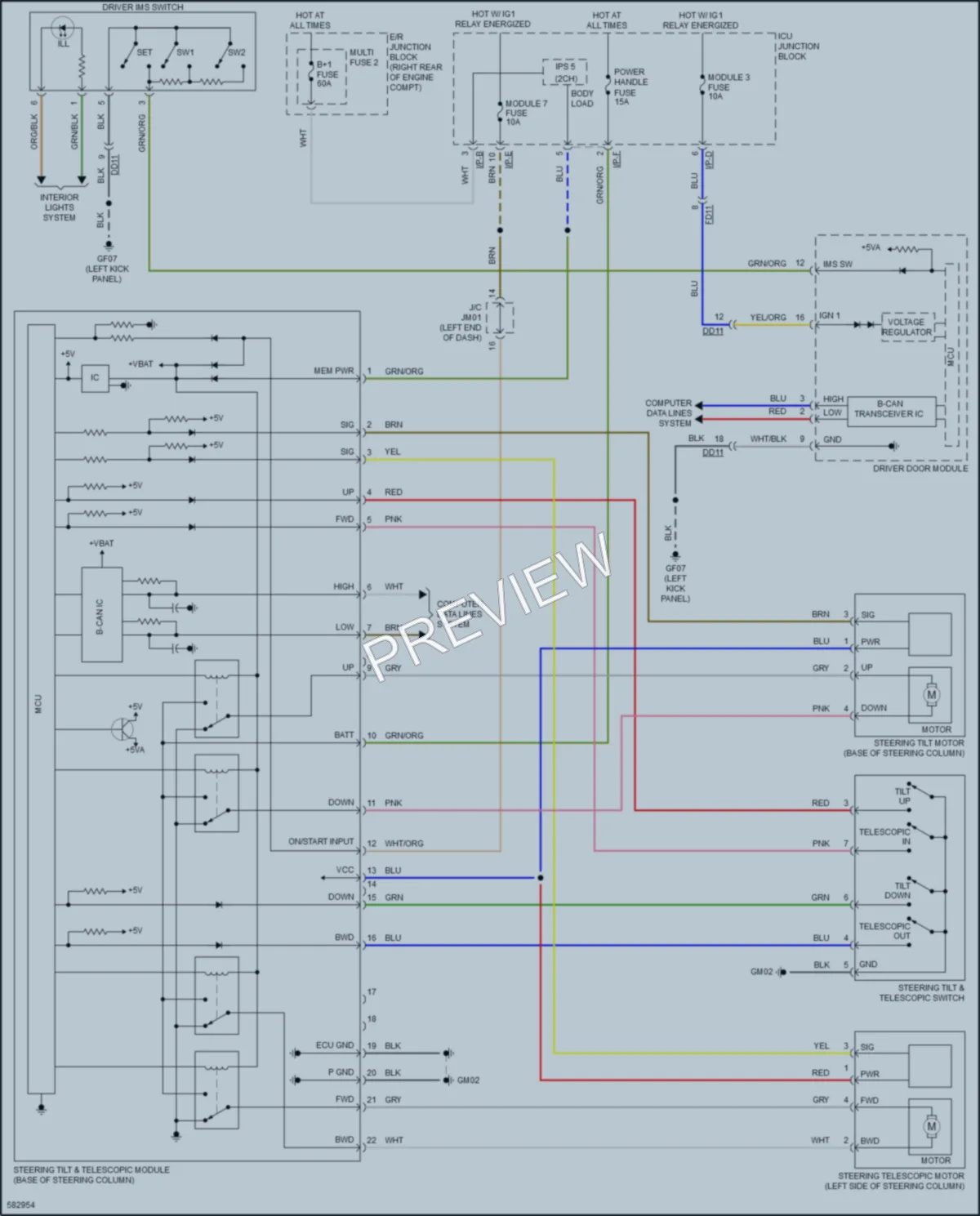 2018 Kia Stinger Memory Systems wiring diagram preview