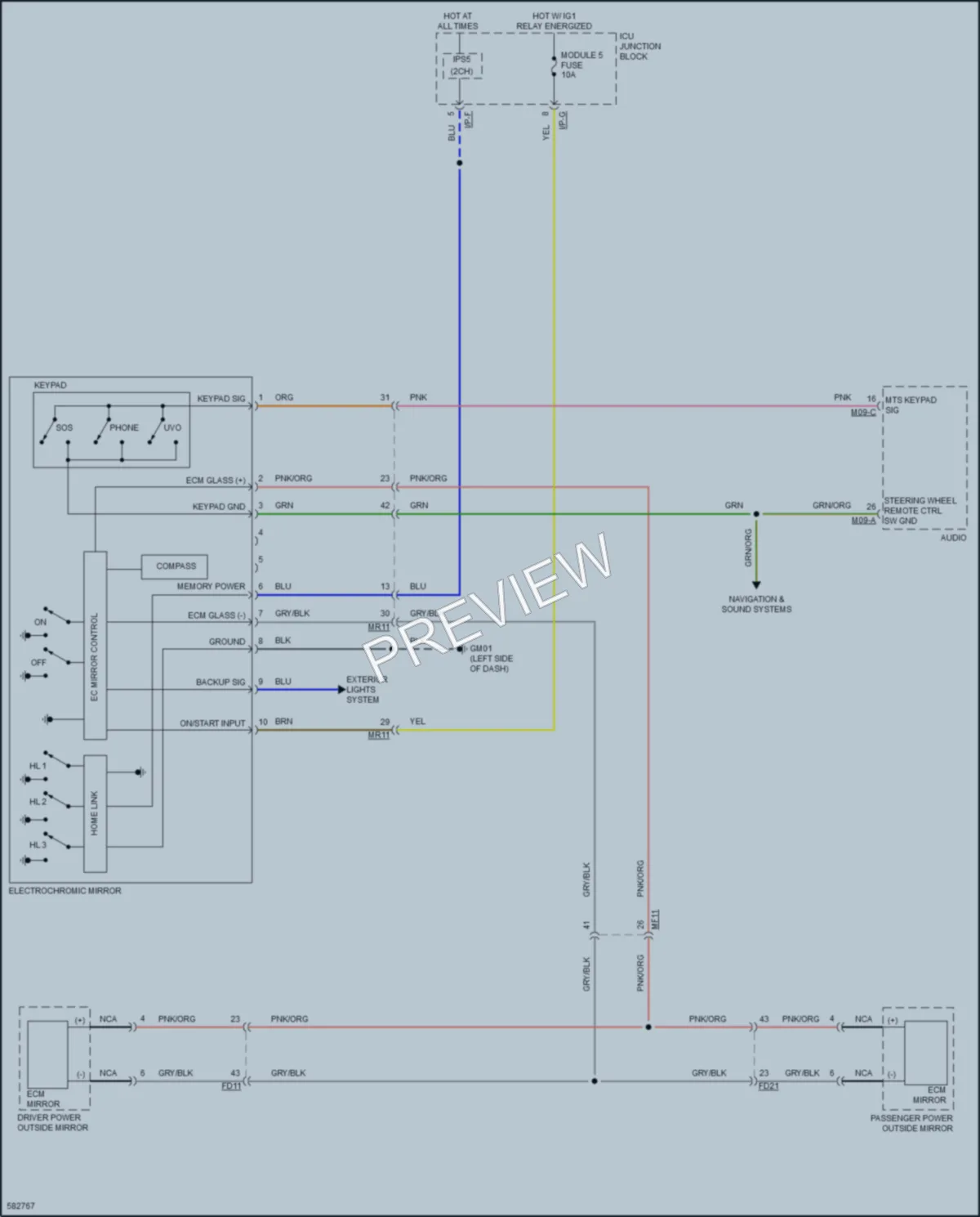 2018 Kia Stinger Power Mirrors wiring diagram preview