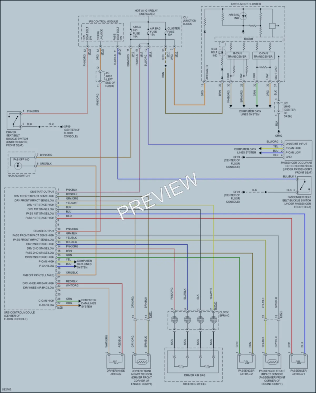 2018 Kia Stinger Supplemental Restraints wiring diagram preview