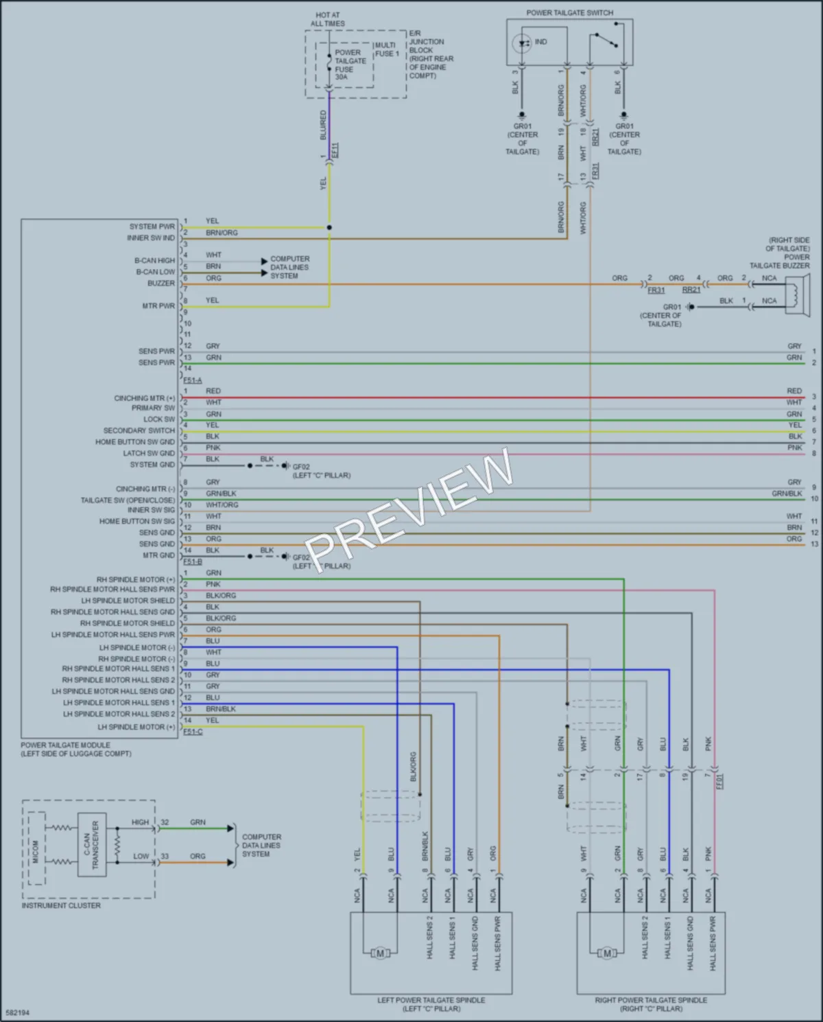 2018 Kia Stinger Trunk Tailgate Fuel Door wiring diagram preview