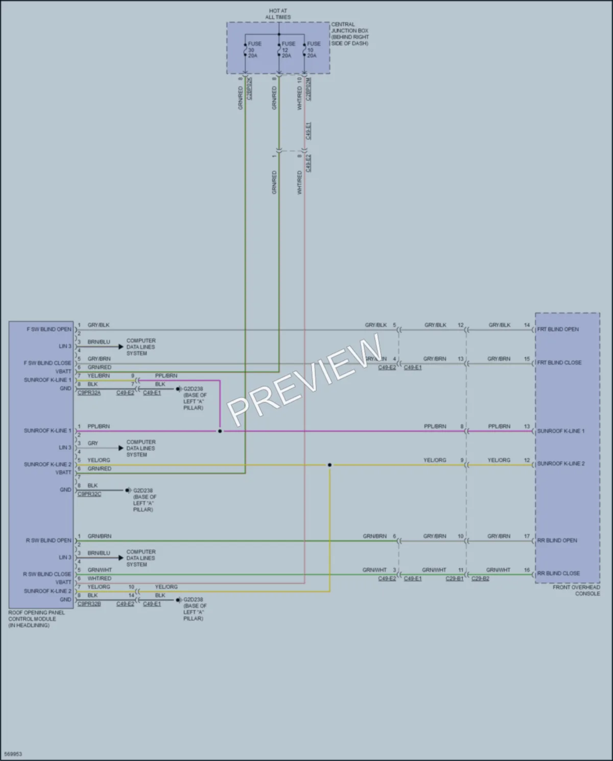 2018 LandRover Discovery Power Top Sunroof wiring diagram preview