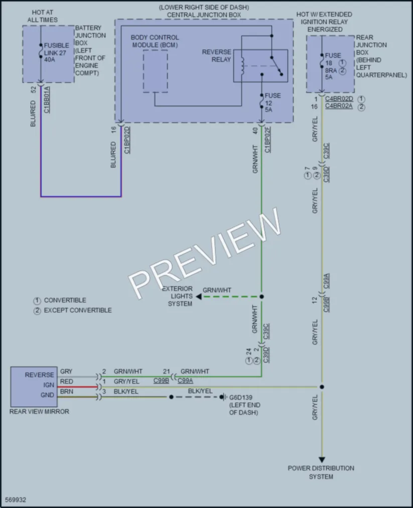 2018 LandRover RangeRoverEvoque Power Mirrors wiring diagram preview