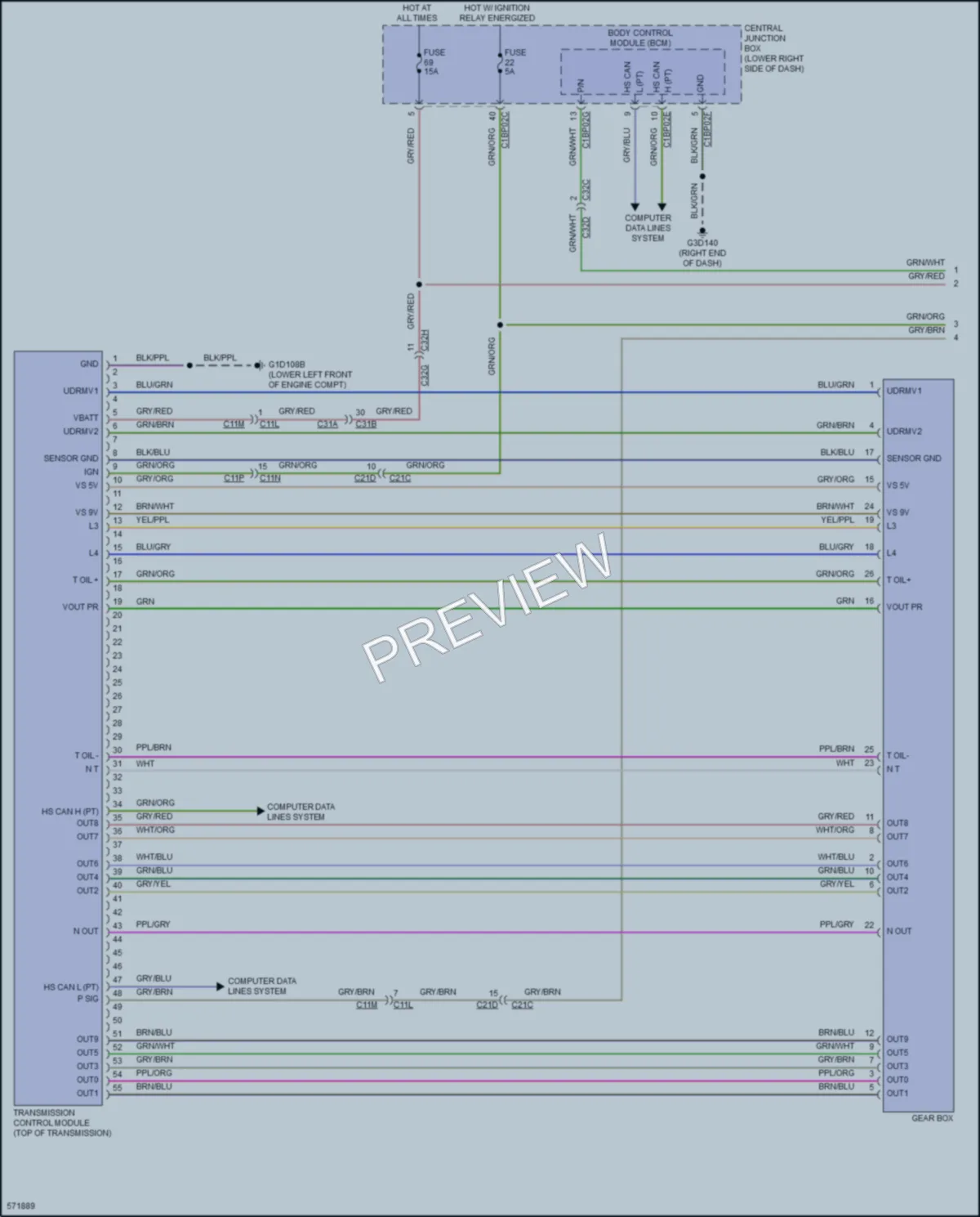 2018 LandRover RangeRoverEvoque Transmission wiring diagram preview