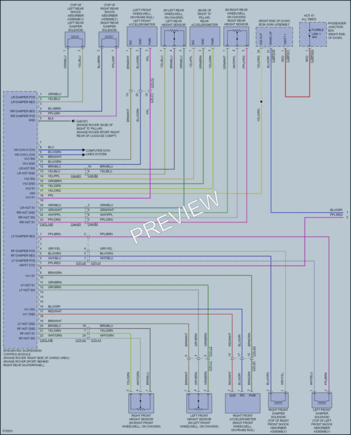 2018 LandRover RangeRoverSport Electronic Suspension wiring diagram preview