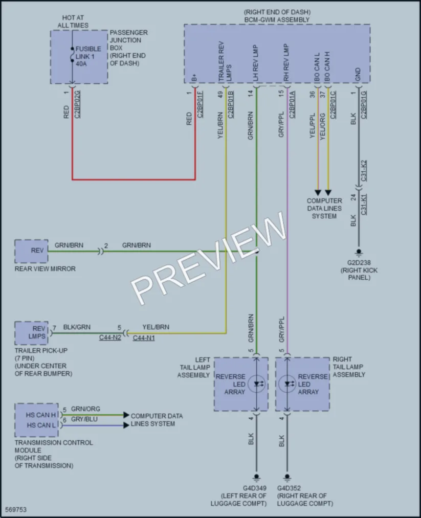 2018 LandRover RangeRoverSport Exterior Lights wiring diagram preview