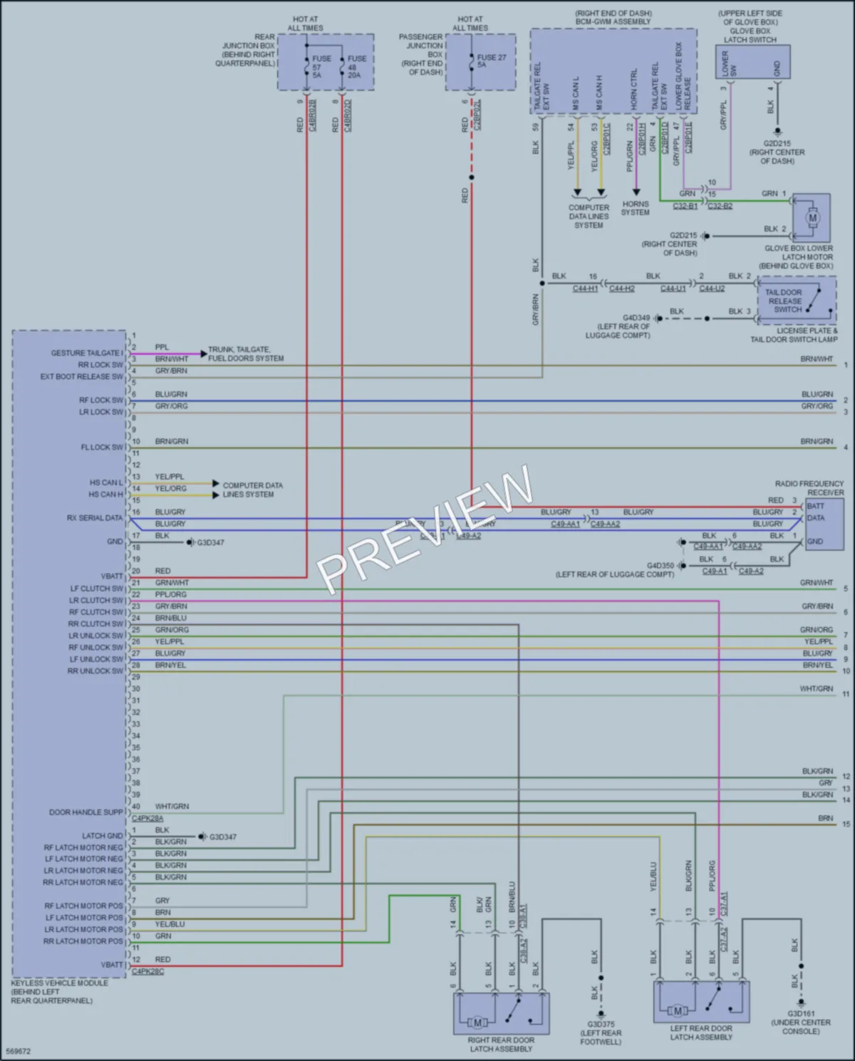 2018 LandRover RangeRoverSport Power Door Locks wiring diagram preview