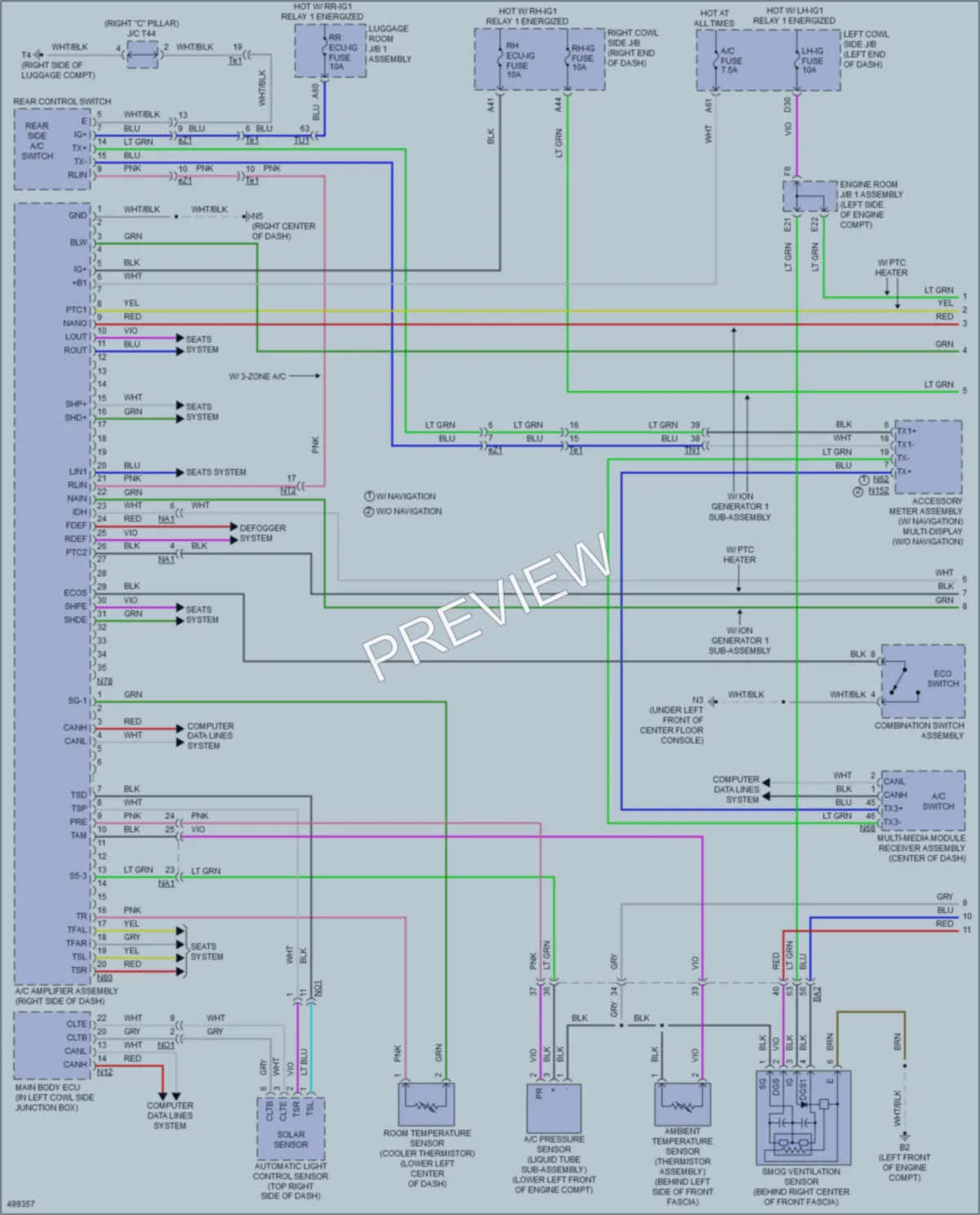 2018 Lexus GS450h Air Conditioning wiring diagram preview